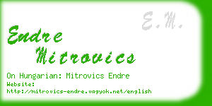 endre mitrovics business card